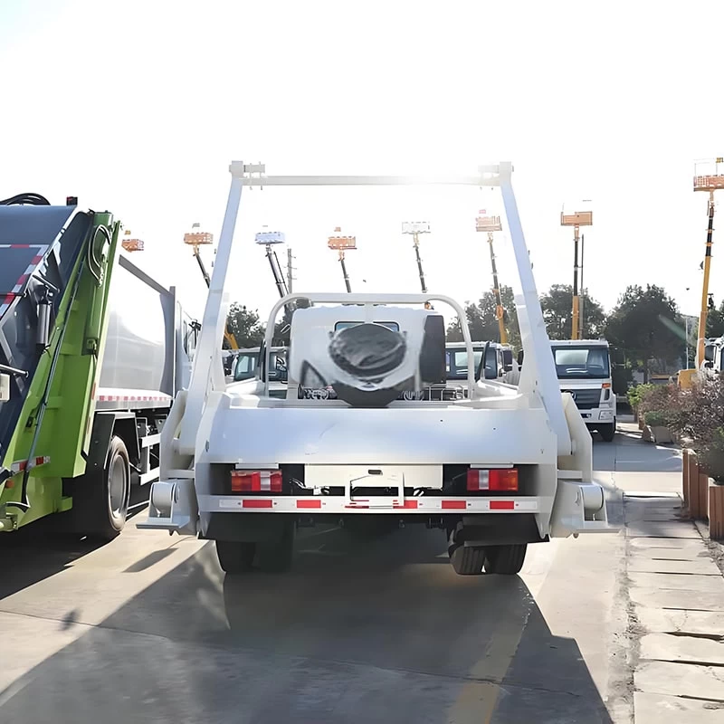 New or used Howo 7CBM Swing Arm Skip Loader Garbage Truck Back Image