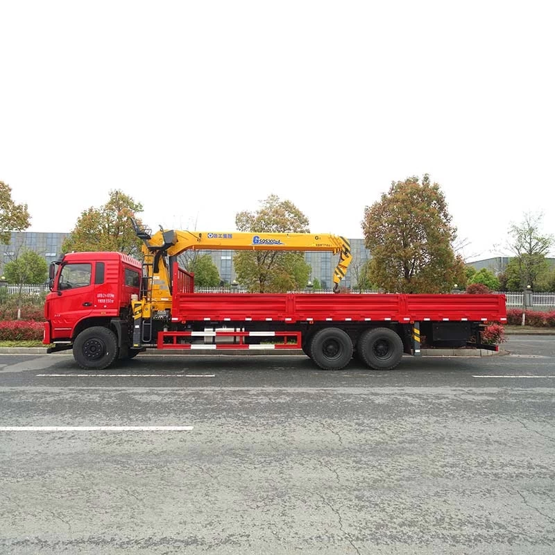 DongFeng 6x4 hydraulic truck mounted cranes Front Side View