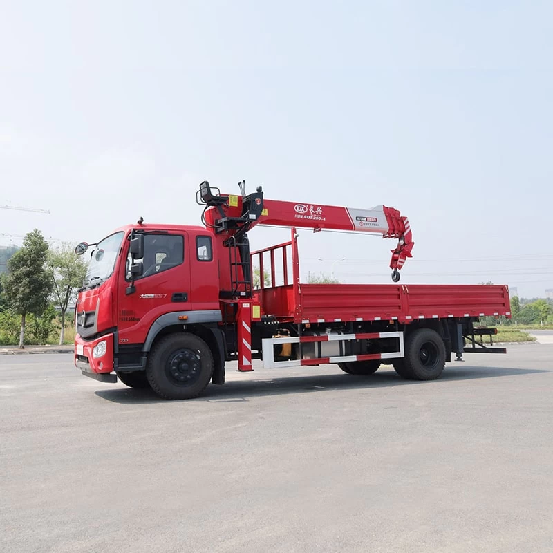 FOTON 10 ton straight arm Mobile Truck Mounted Crane Oblique Front View