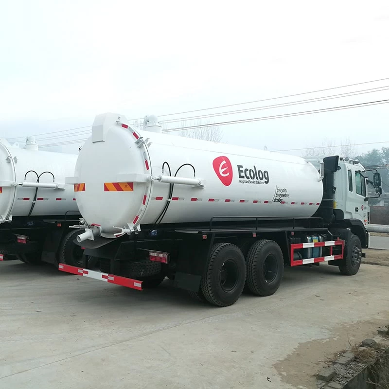 JAC 6x4 22CBM Vacuum Pump Suction Tnaker Truck for Sale Oblique Back Plot

