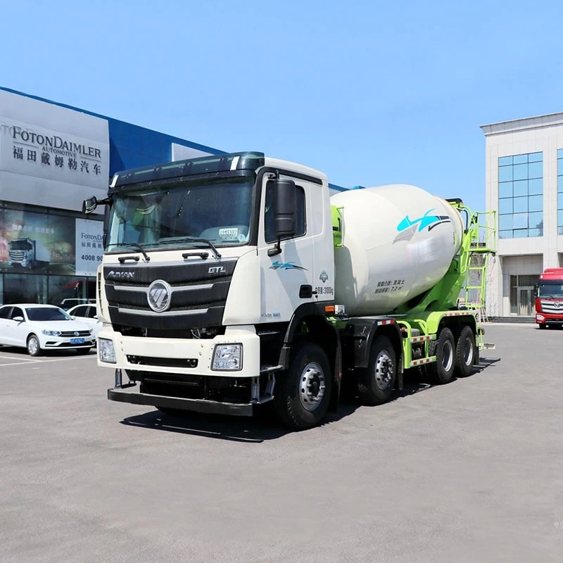 FOTON 8*4 10 cbm concrete mixer truck with pump Oblique Front View