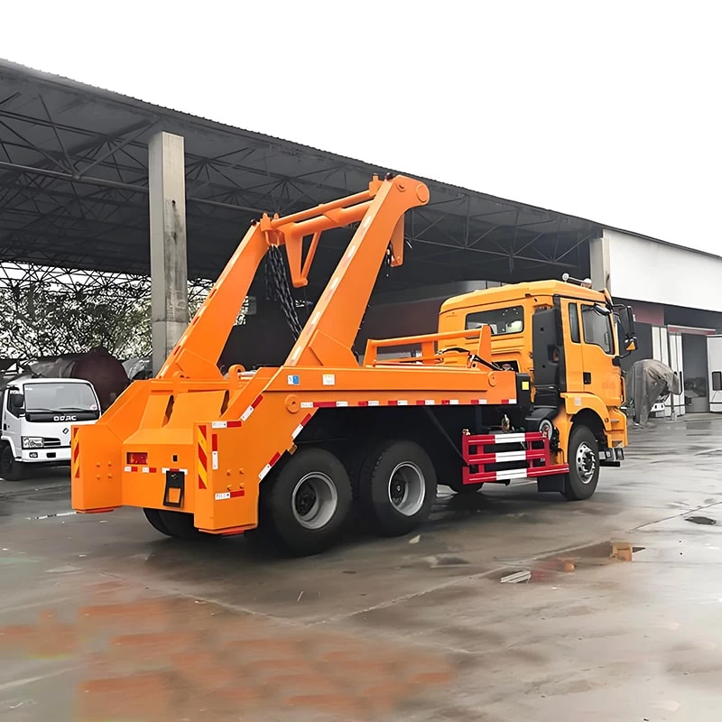 Shacman 17 CBM Swing Arm Trash Truck Oblique Back Plot