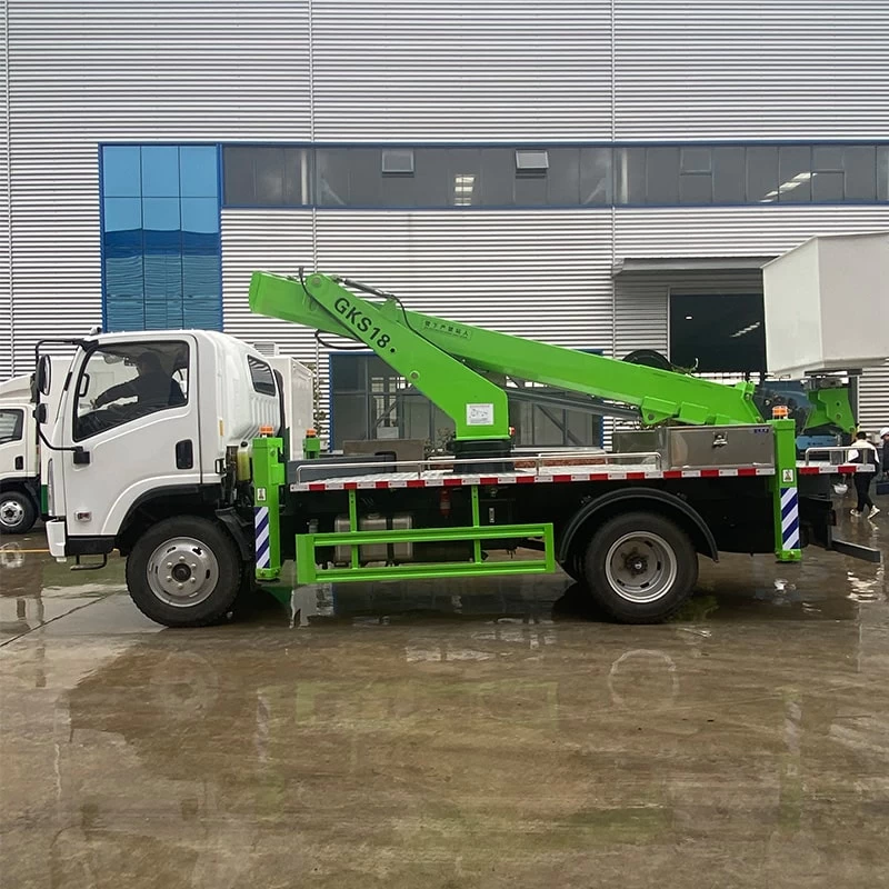 SHACMAN 4*2 18m high altitude operation bucket truck Front Side View
