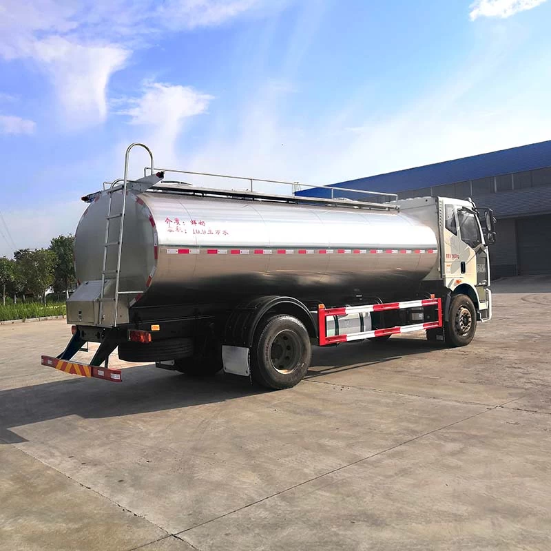 FAW 13000 liters milk transport truck Oblique Back Plot