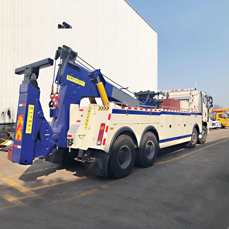 FAW 80 ton heavy duty dragging towing hydraulic crane wreckers Oblique Back Plot
