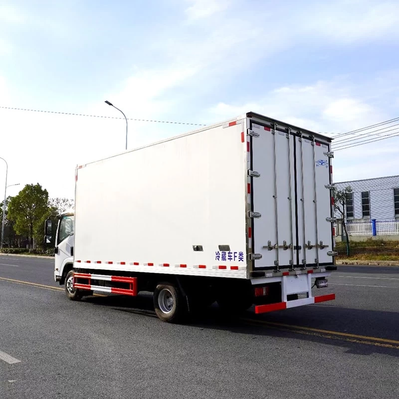 JAC 18m3 small mini meet vegetable refrigerated trucks Oblique Back Plot