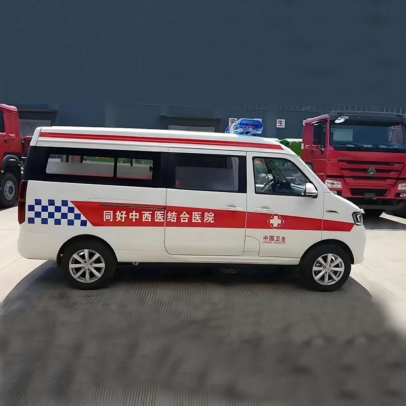 Hot Sale Emergency Ambulance Rescue Van Truck Price Front Side View
