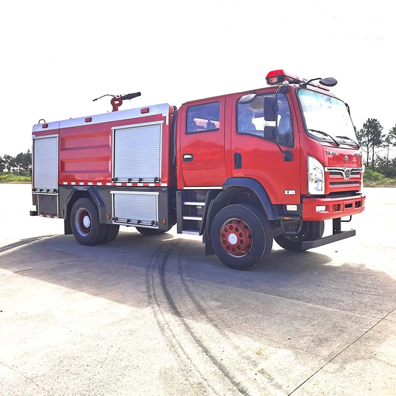 Brand New 4x4 6000 Liters Water Foam Fire Fighting Truck Oblique Front View 