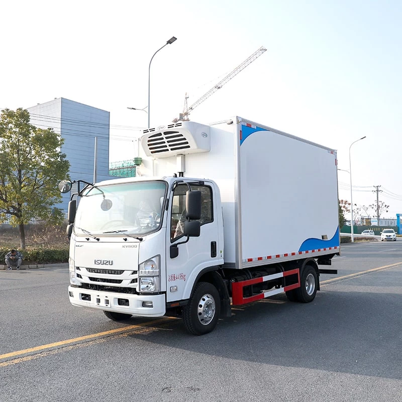 Brand new 18m3 Isuzu right hand drive refrigerator truck Oblique Front View