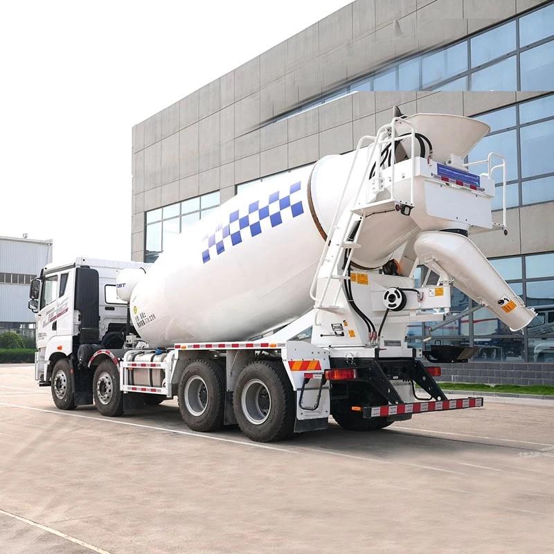 FAW 8*4 heavy duty mixer truck 10 m3 with speed control Oblique Back Plot