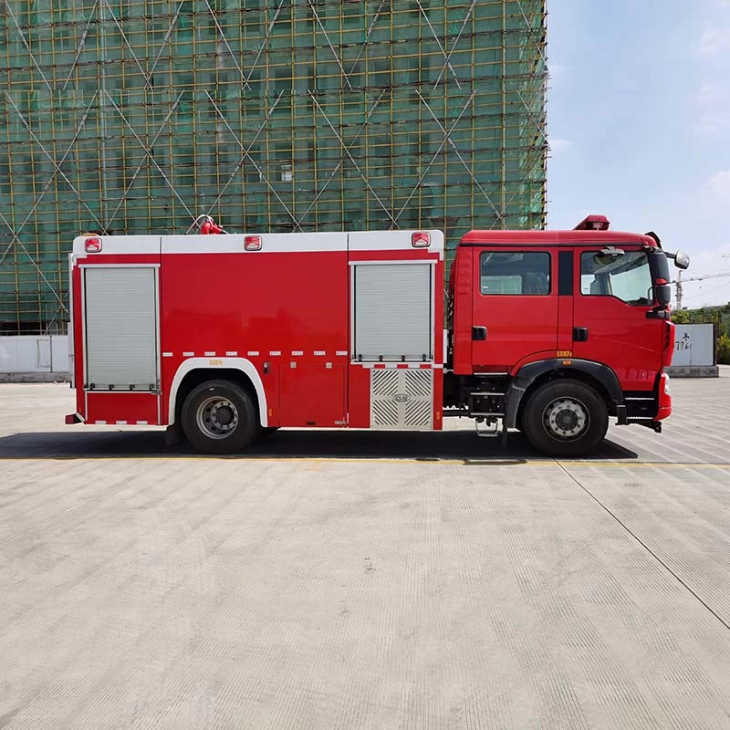 Howo 8ton Water Foam Tank Fire fighting Truck Front Side View 