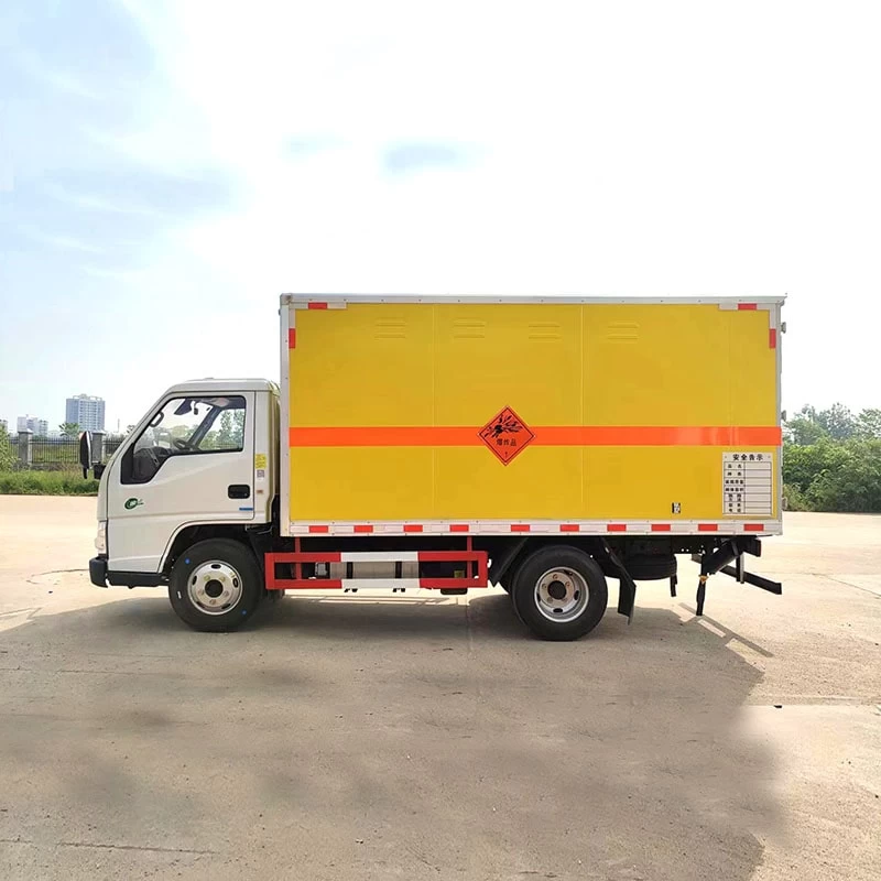 JMC 4*2 dangerous goods explosive transporting truck Front Side View