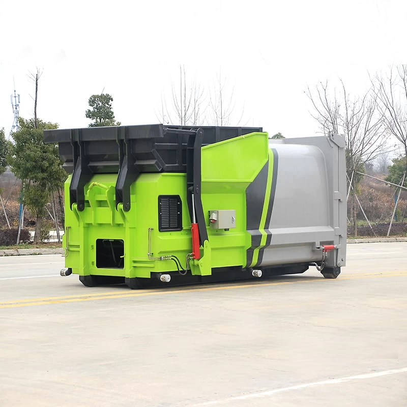 8cbm mobile hook arm compressed garabge truck Oblique Front View
