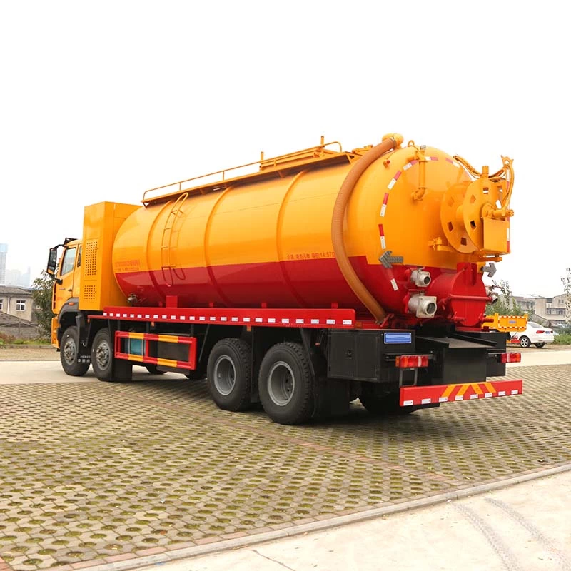HOWOW 33000 CBM cleaning vaccum sewage suction truck Oblique Back Plot