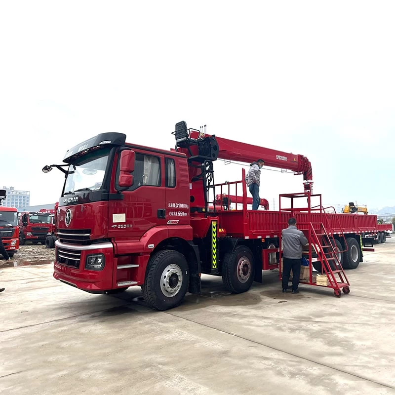 Shacman 8x4 10 Ton 14 Ton Truck Mounted Cranefor Sale Oblique Front View