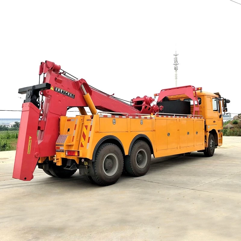 SHACMAN 20 ton dragging heavy duty wrecker truck Oblique Back Plot
