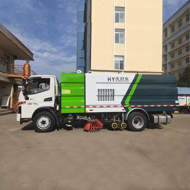 JAC 4*2 4 cbm stainless steel street road sweeper truck Front Side View
