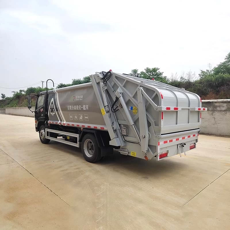 Dongfeng 10cbm Garbage Collection Compactor Truck Oblique Back Plot