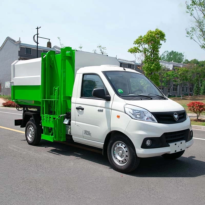 Foton sanitation side loader dump garbage collection truck Oblique Front View