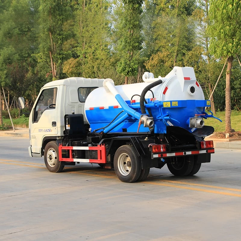 FOTON 3cbm vaccum wastewater sewage suction tanker truck Oblique Back Plot
