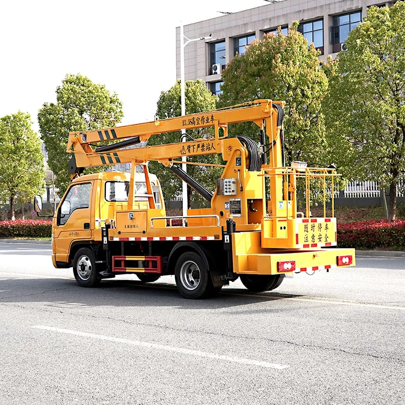 Foton 13m High-altitude truck mounted aerial work platform Oblique Back Plot