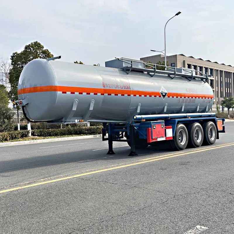 28.5 cbm semi-trailer chemicals transport truck Oblique Back Plot