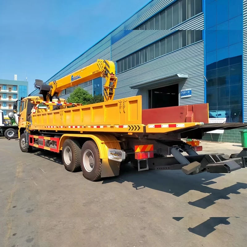HOWO 6*4 Rear Double Axle Wrecker Truck with 12 Ton Crane Oblique Back Plot