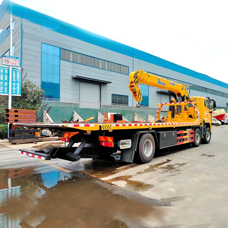 Howo 6x2 12 Tons Wrecker Tow Truck Flatbed Platform Oblique Back Plot