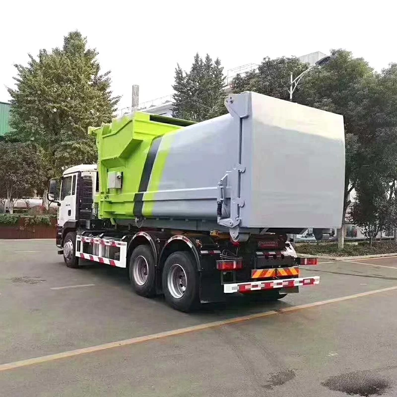 Sinotruk 25 Ton Hydraulic Arm Garbage Collection Truck Oblique Back Plot
