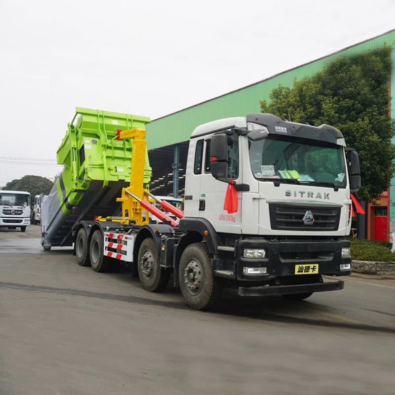 Sinotruck 31Ton Hook Lift Container Garbage Truck for Sale
Oblique Front View