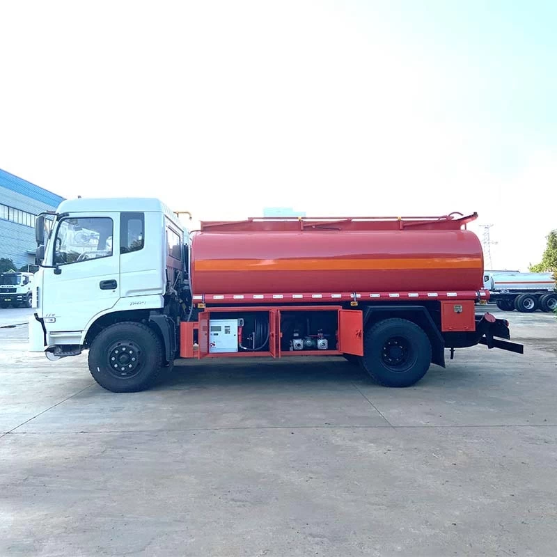 DongFeng 12000L Diesel Oil Transporter Fuel Tanker Truck Front Side View 