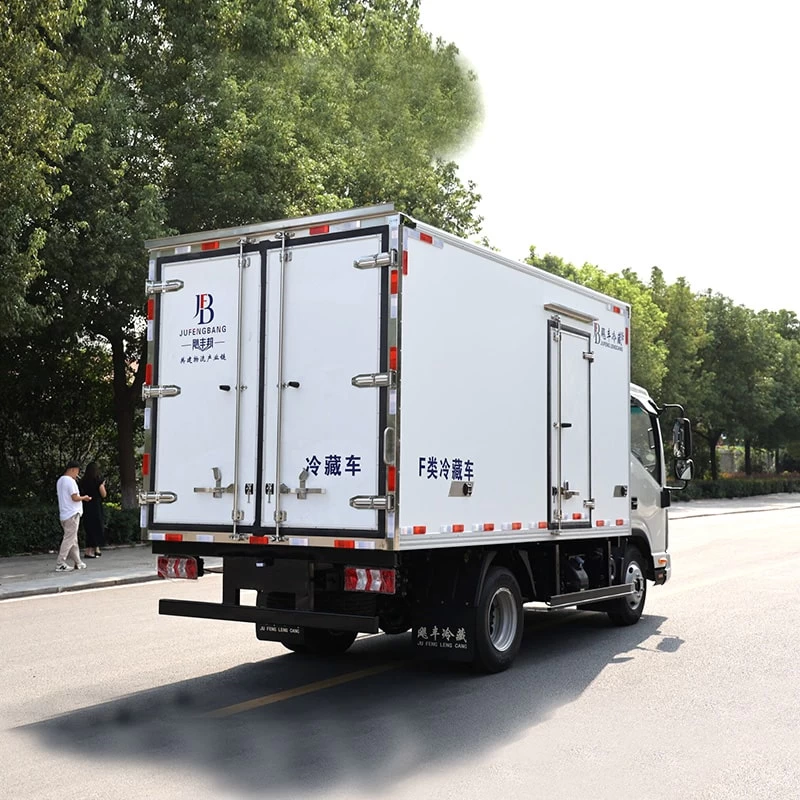 JAC 18m3 small mini meet vegetable refrigerated trucks Oblique Back Plot 