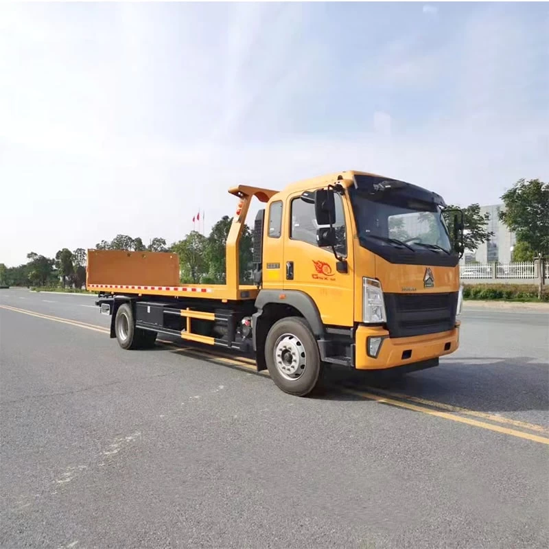 HOWO 10 Ton Tow Truck Wrecker Recovery Truck Oblique Front View