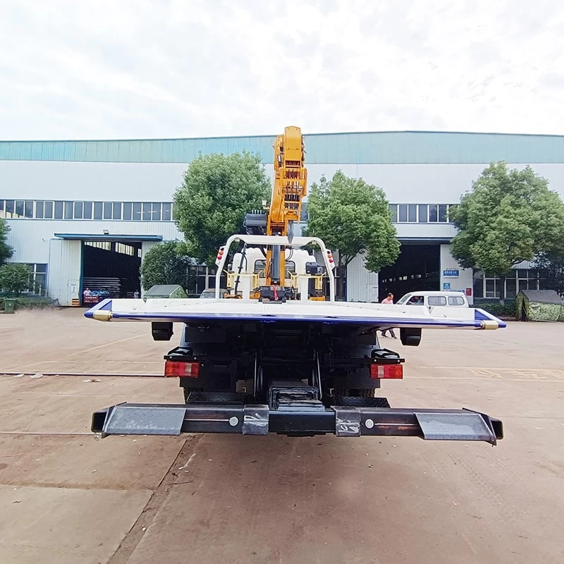 HOWO 10 ton 180 HP flatbed wrecker tow recovery truck Back Image