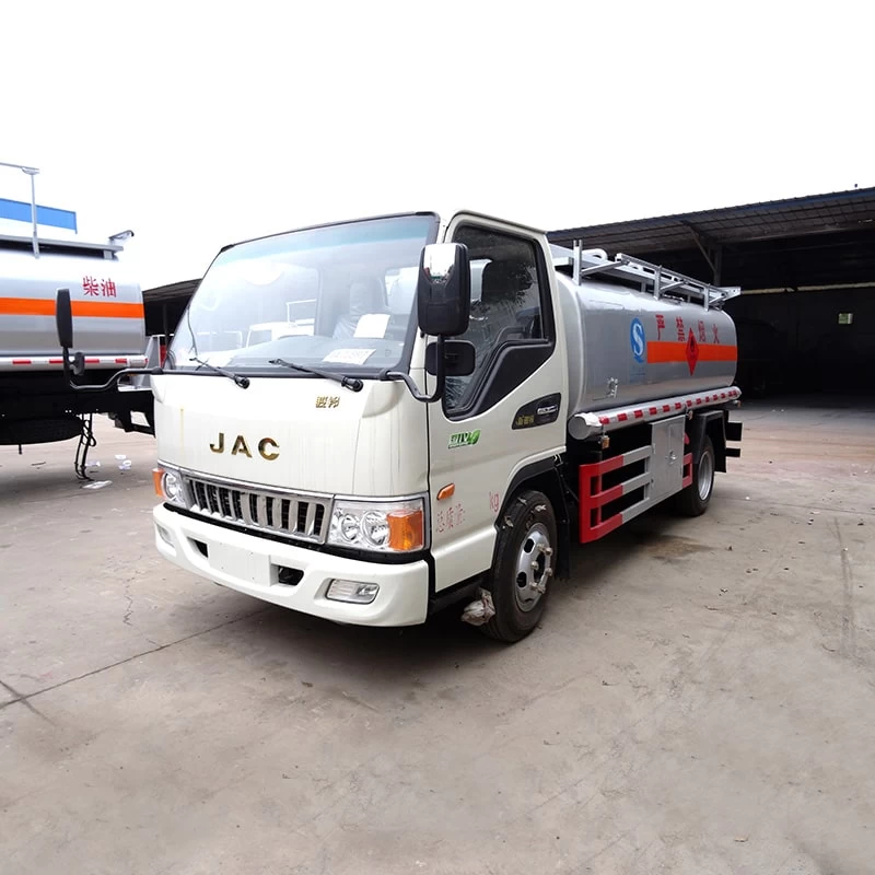 JAC 4*2 new or used 8000 liters l fuel bowser tank truck Oblique Front View
