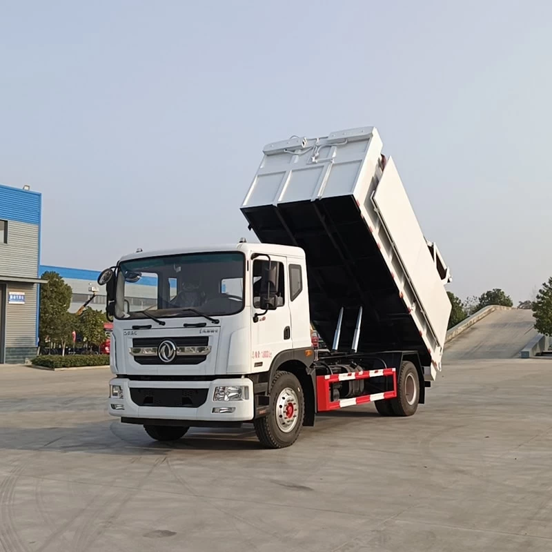 Dongfeng 4*2 compression docking refuse collector Oblique Front View
 