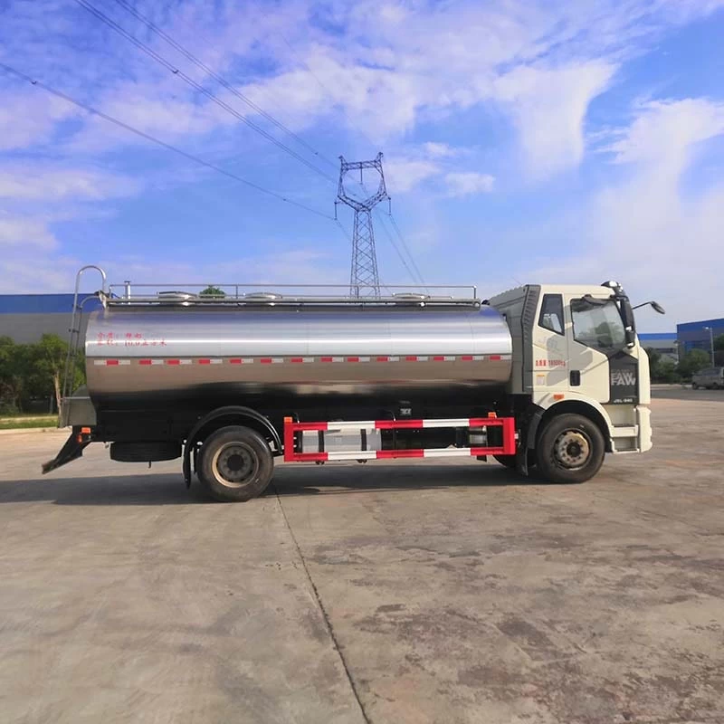 FAW 13000 liters milk transport truck Front Side View