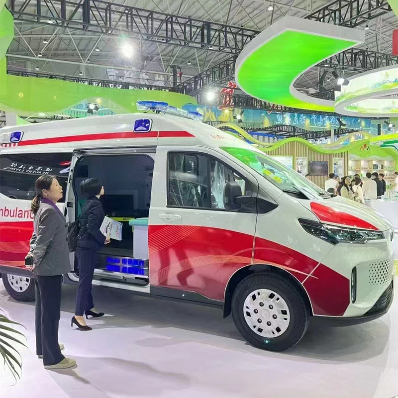 Export Iveco Electric Monitoring Ambulance for Sale Oblique Front View
