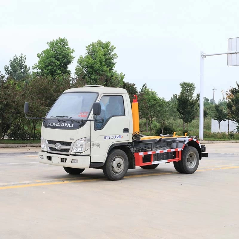 Foton mini 2-3 CBM Hook Lift Garbage Truck Oblique Front View
