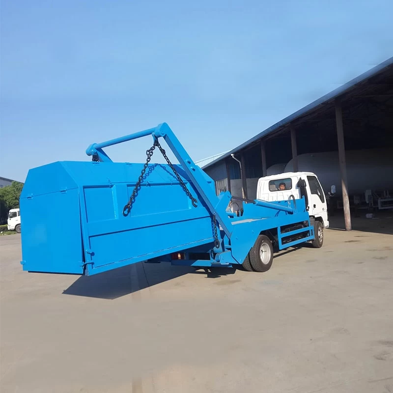 New or Used ISUZU 5 CBM Skip Loader Waste Garbage Truck Oblique Back Plot
