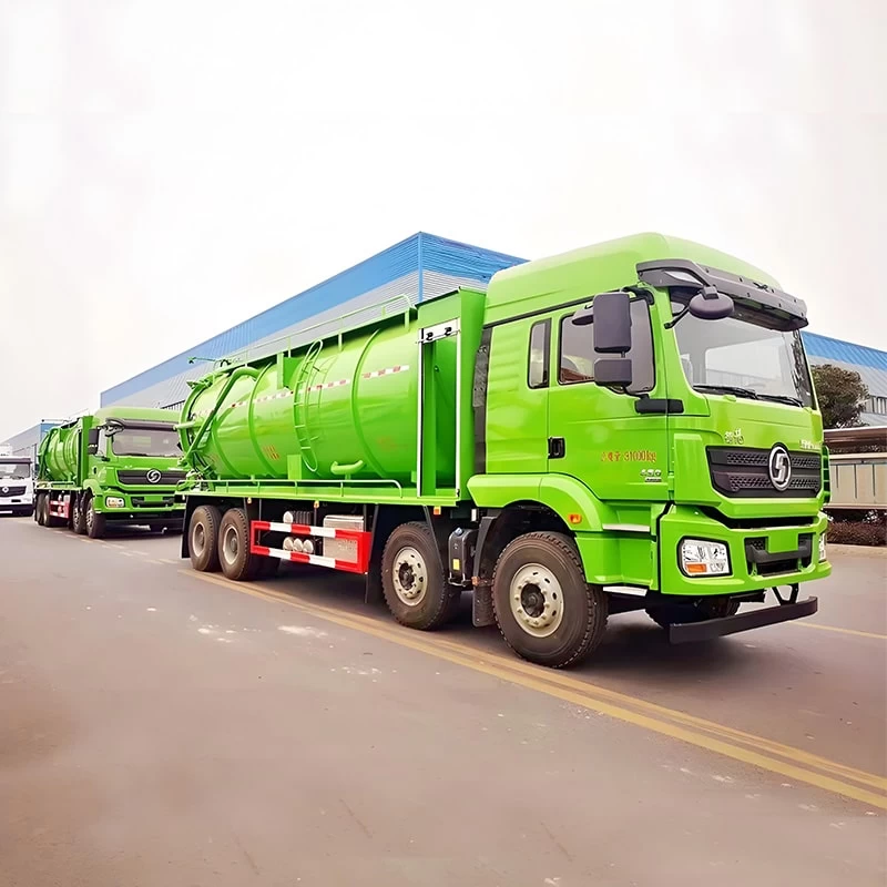 Shacman 8x4 30CBM Vacuum Sewage Suction Truck for Sale Oblique Front View