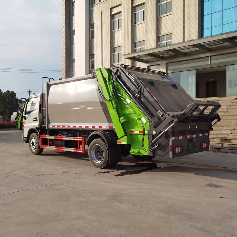 JAC New or Used 10 CBM Small Conpressing Rubbish Truck Price Oblique Back Plot
