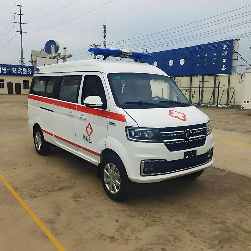 Hot Sale Emergency Ambulance Rescue Van Truck Price Oblique Front View
