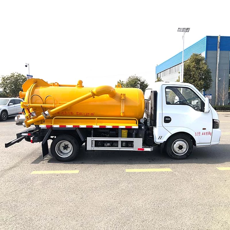 Dongfeng 4×2 12000L sewage suction truck Front Side View