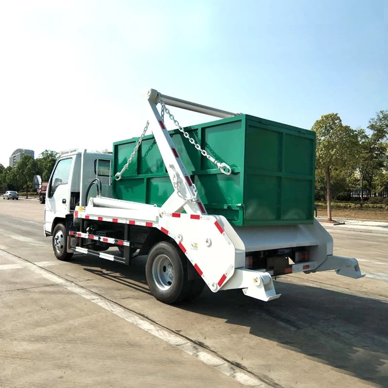ISUZU 6 CBM Swing Arm Garbage Collection Skip Truck Price Oblique Back Plot