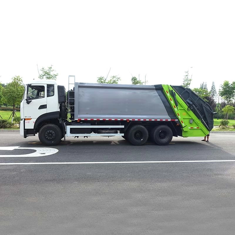 Dongfeng 6×4 20cbm Compression Garbage Truck Front Side View