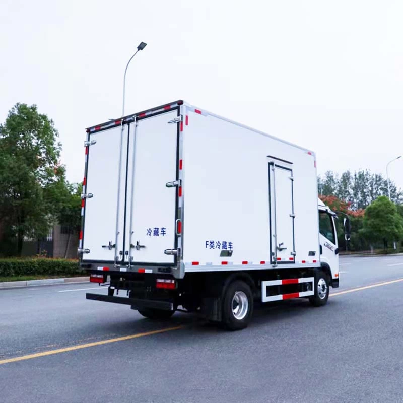 Faw 4x2 frozen food truck freezer refrigerated Oblique Back Plot