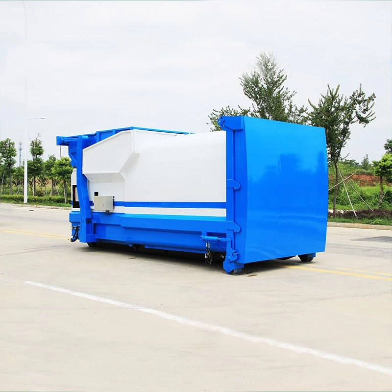 Dongfeng hook arm 12cbm compressed garbage station Oblique Front View 