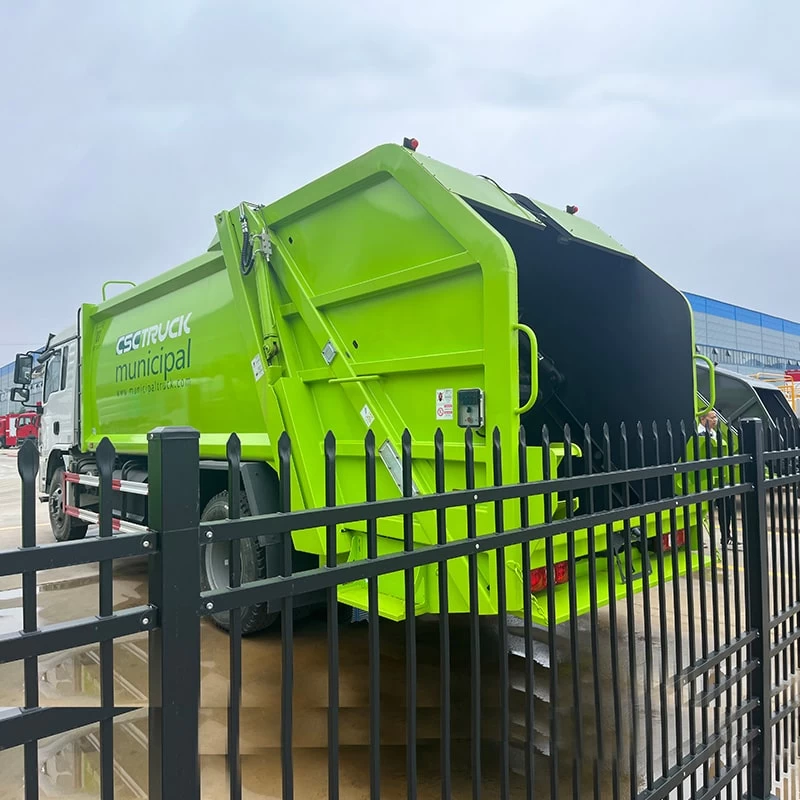 SHACMAN 14CBM 4 x2 Rubbish Conpressing Truck for Sale Oblique Back Plot
