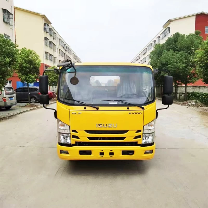 ISUZU 4X2 4ton flatbed tow truck road wrecker truck Front View